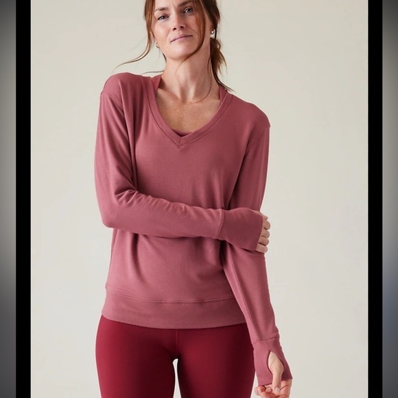 Athleta Sunrise V Neck Sweatshirt‎ Sz XS - Picture 1 of 8